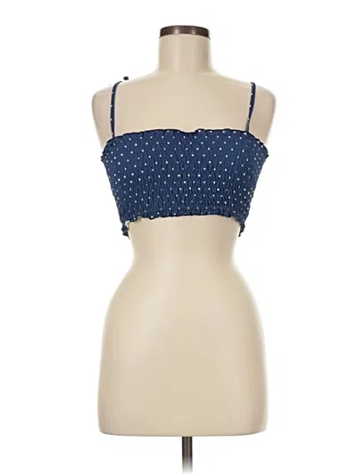 Pre-owned Verdelimon Tank Top Blue Strapless Neckline Tops