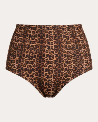 Verdelimon Women's Banes Leopard High-rise Bikini Bottoms In Animal Print