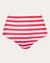 Verdelimon Women's Banes Striped High Rise Bikini Brief