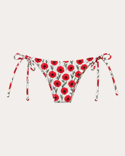 Verdelimon Women's Bauta Floral String Bikini Bottoms In Red