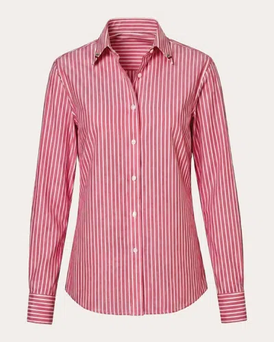 Verdelimon Women's Marion Stripe Cherry Charm Shirt In Red