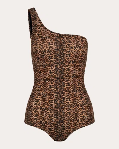 Verdelimon Women's Marmara Leopard Asymmetric One-piece In Animal Print