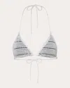 Verdelimon Women's Moa Geometric Mesh Halterneck Bikini Top