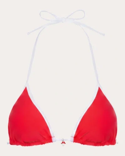 Verdelimon Women's Moa Triangle Bikini Top In Red