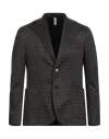 Verdera Man Blazer Dark Brown Size 44 Cotton, Viscose, Elastic Fibres In Brown