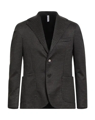 Verdera Man Blazer Dark Brown Size 44 Cotton, Viscose, Elastic Fibres