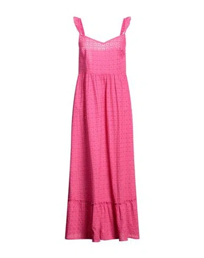 Verdissima Woman Maxi Dress Fuchsia Size Xl Cotton In Pink