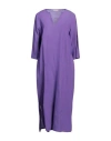 Verdissima Woman Maxi Dress Purple Size S Viscose, Linen