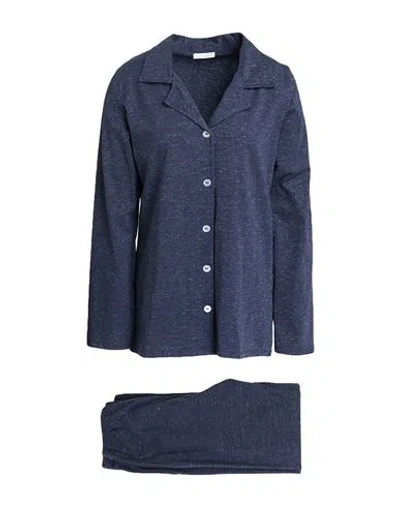 Verdissima Woman Sleepwear Navy Blue Size L Cotton, Polyester, Metallic Fiber