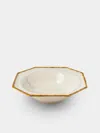 Verdolini Bamboo Hand-painted Ceramic Fruit Bowl In White