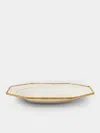 Verdolini Bamboo Hand-painted Ceramic Serving Platter In White