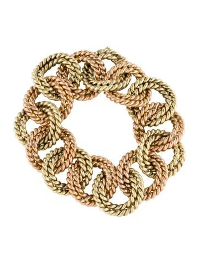 Pre-owned Verdura 14k Two-tone Link Bracelet, 6.25" In Multi