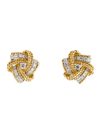 Pre-owned Verdura 18k 2.11ctw Diamond Pinwheel Earclips In Multi