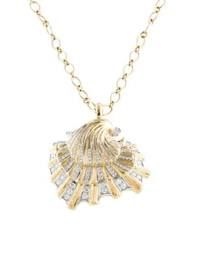 Pre-owned Verdura 18k 2.38ctw Diamond Convertible Pendant Brooch Necklace In Multi