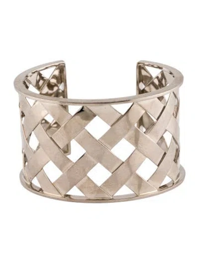 Pre-owned Verdura 18k Criss Cross Cuff, 5.25" In Multicolor