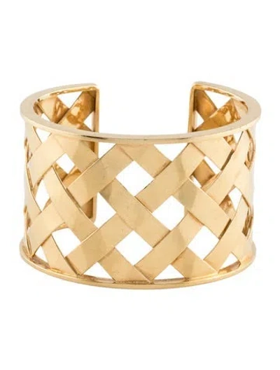 Pre-owned Verdura 18k Criss Cross Cuff Bracelet, 6" In Multicolor