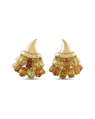 Pre-owned Verdura 18k Garnet Clip-on Earring (authentic Pre-loved)