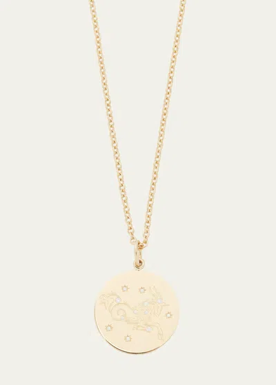 Verdura 18k Gold Capricorn Zodiac Necklace With Diamonds