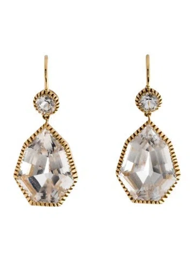 Pre-owned Verdura 18k Topaz Byzantine Drop Earrings In Multicolor