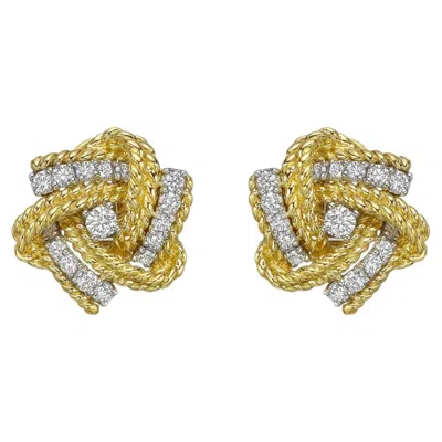 Pre-owned Verdura 18k Yellow Gold Diamond Pinwheel Earrings