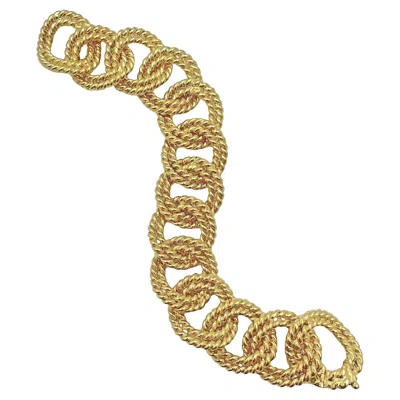 Pre-owned Verdura 18k Yellow Gold Rope Twist Double Link Bracelet