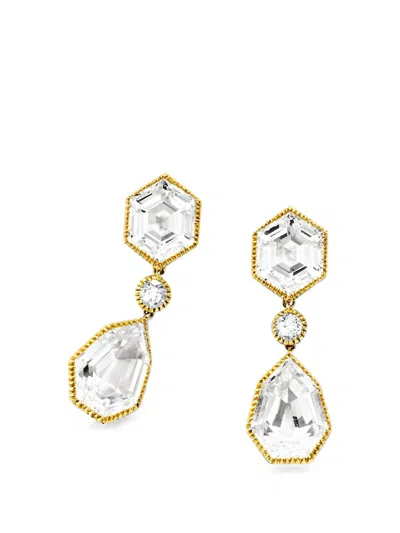 Verdura Byzantine White-topaz Pendant Earrings In Gold