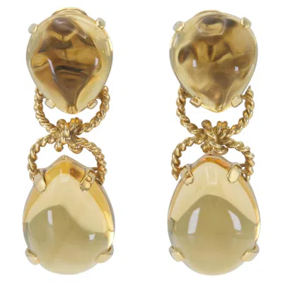 Pre-owned Verdura Citrine Pebble Earrings In Multiple