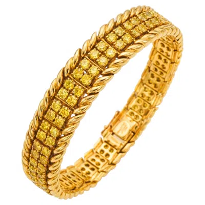 Pre-owned Verdura Fancy Yellow Diamond Bracelet 18k Gold Bracelet