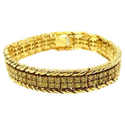 Pre-owned Verdura Fancy Yellow Double Row 18k Yellow Gold Bracelet