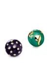 Verdura Night And Day Diamond Stud Earrings In Pattern