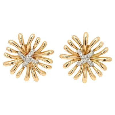 Pre-owned Verdura Ray Earrings 18k Gold And Diamonds In Multiple