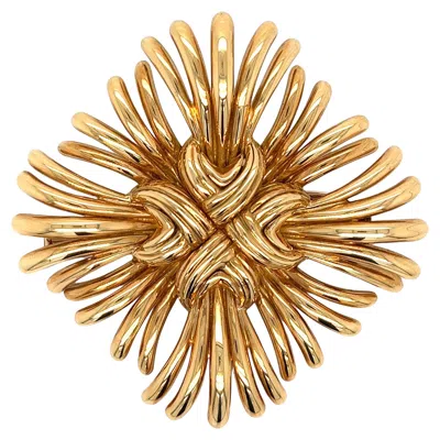Pre-owned Verdura Ray Gold Brooch In Multi