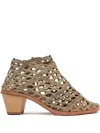 Verdura Shoes Block-heel Netted Boots In Neutral