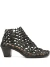 Verdura Shoes Net-pattern Ankle Boots In Gray