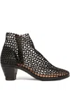 Verdura Shoes Net-pattern Block-heel Boots In Brown