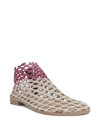 Verdura Shoes Netted Ankle Boots In Neutral