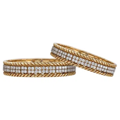 Pre-owned Verdura Vintage 1960s  Diamond Bracelet Pair In Multi