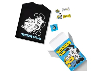 Pre-owned Verdy Men's  X Minions Pin Sticker T-shirt Box Set In Black