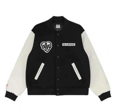 Pre-owned Verdy X Blackpink Varsity Jacket Black - Large Size Only (asian Fit)