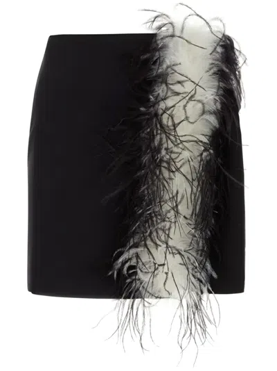 VERGUENZA FEATHER-DETAIL MINI SKIRT