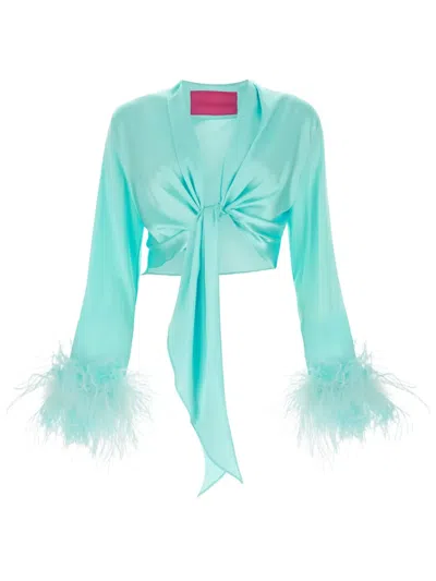 VERGUENZA FEATHER-TRIM TOP
