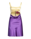 Verguenza Woman Mini Dress Yellow Size 4 Silk, Elastane