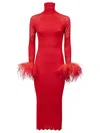 Verguenza Red Red High Neck Midi Knit Dress In Red