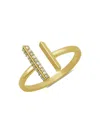 VERIFINE WOMEN'S DEMI FINE ARIA 18K GOLDPLATED STERLING SILVER & 0.1 TCW DIAMOND RING