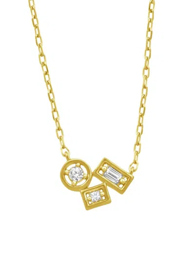 Verifine Women's Demi Fine Beth 18k Yellow Goldplated Sterling Silver & 0.1 Tcw Diamond Pendant Necklace/18"