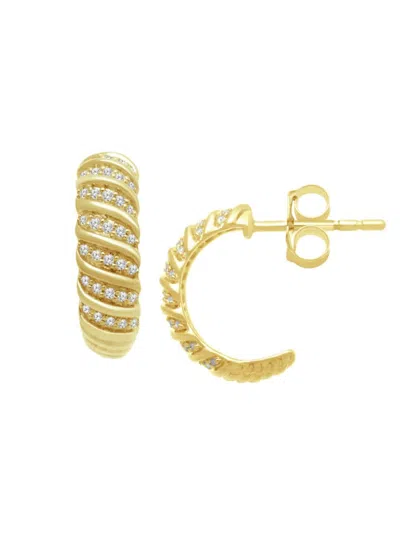 Verifine Women's Demi Fine Jenna Croissant Dome Hoop Earrings In Silver
