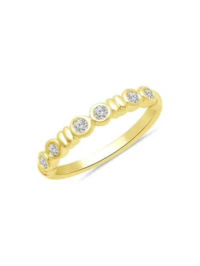 Verifine Women's Demi Fine Mika 18k Yellow Goldplated Sterling Silver & 0.2 Tcw Diamond Ring