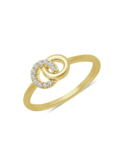 Verifine Women's Demi Fine Myra 18k Goldplated Sterling Silver & 0.08 Tcw Diamond Interlocking Ring