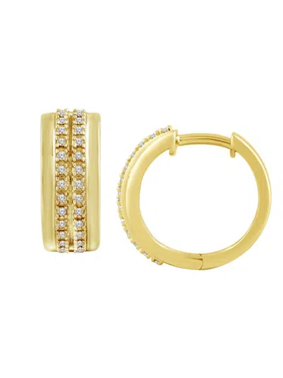 Verifine Women's Demi Fine Nina 18k Goldplated Sterling Silver & 0.15 Tcw Diamond Huggie Hoop Earrings