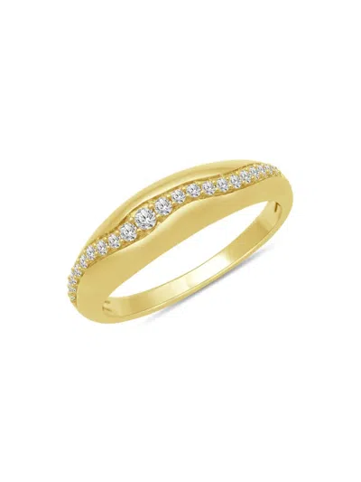 Verifine Women's Demi Fine Vera 18k Goldplated Sterling Silver & 0.15 Tcw Diamond Dome Ring